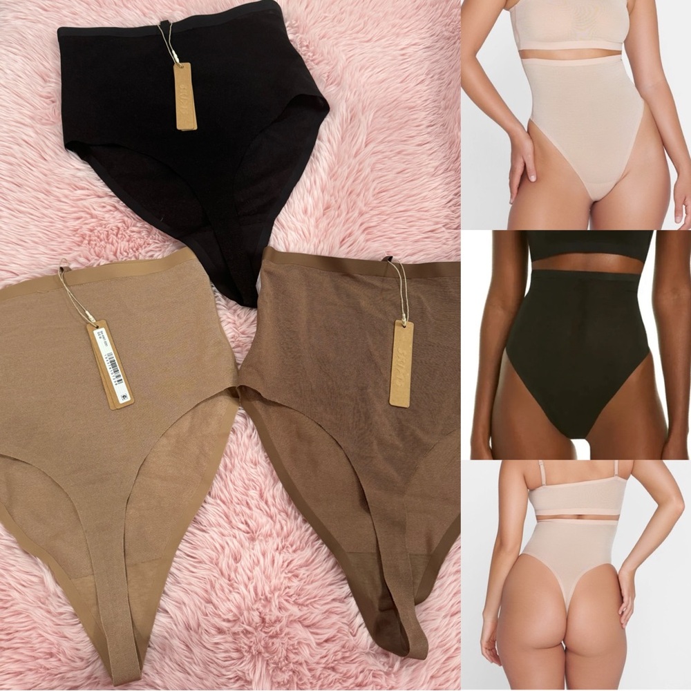 NWT SKIMS POWER MESH HIGH‎ WAISTED THONG